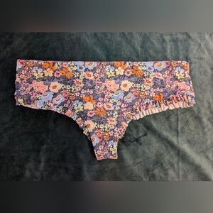 Aila Blue Floral Brazilian Bikini Bottom Size Small